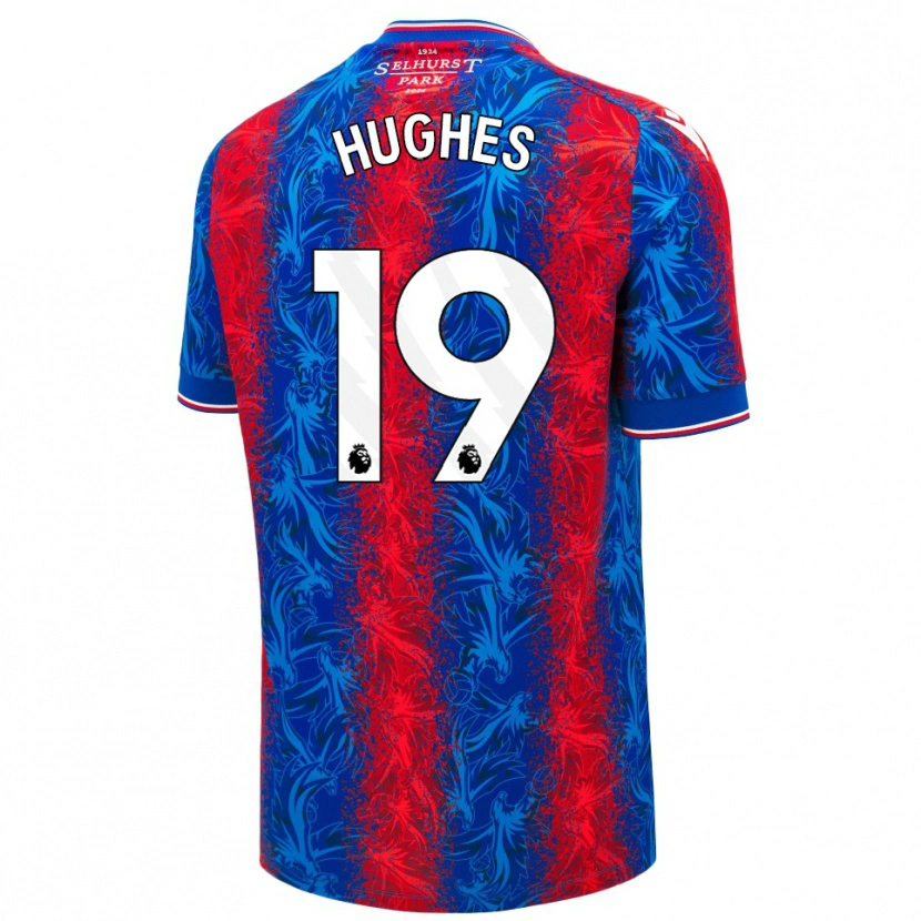 Danxen Uomo Maglia Will Hughes #19 Strisce Rosso Blu Kit Gara Home 2024/25 Maglietta