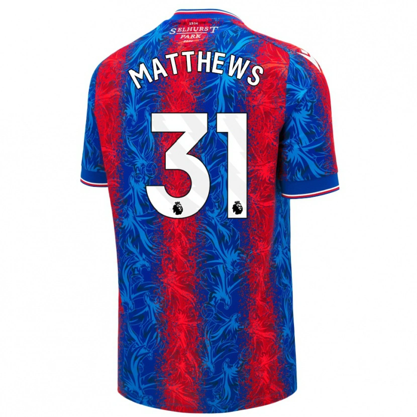 Danxen Uomo Maglia Remi Matthews #31 Strisce Rosso Blu Kit Gara Home 2024/25 Maglietta