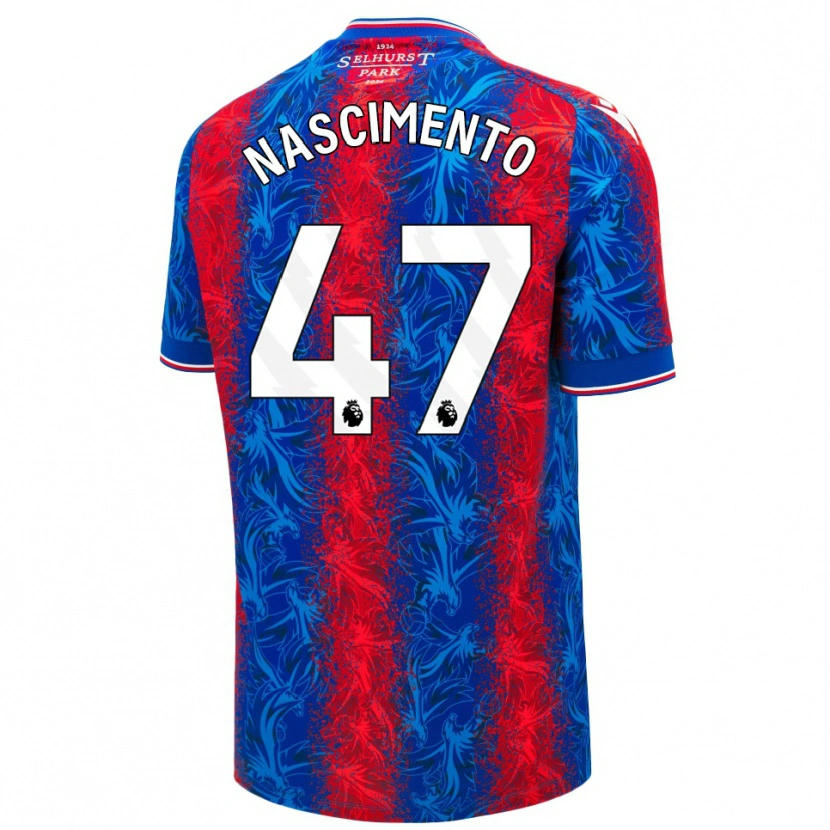 Danxen Uomo Maglia Adler Nascimento #47 Strisce Rosso Blu Kit Gara Home 2024/25 Maglietta