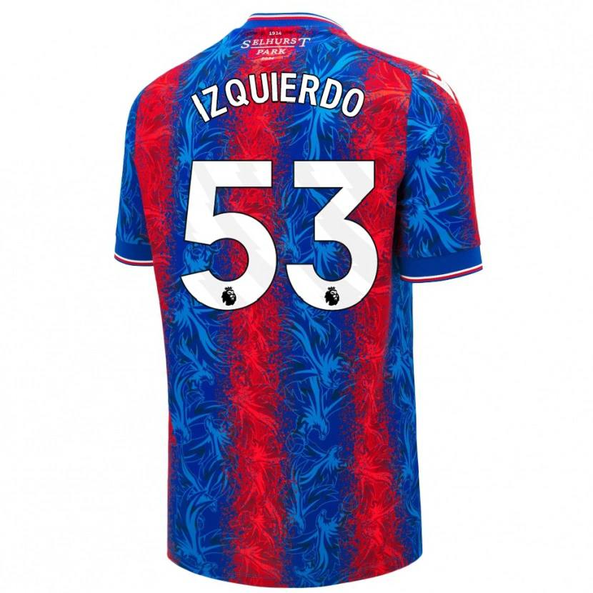 Danxen Uomo Maglia Jackson Izquierdo #53 Strisce Rosso Blu Kit Gara Home 2024/25 Maglietta