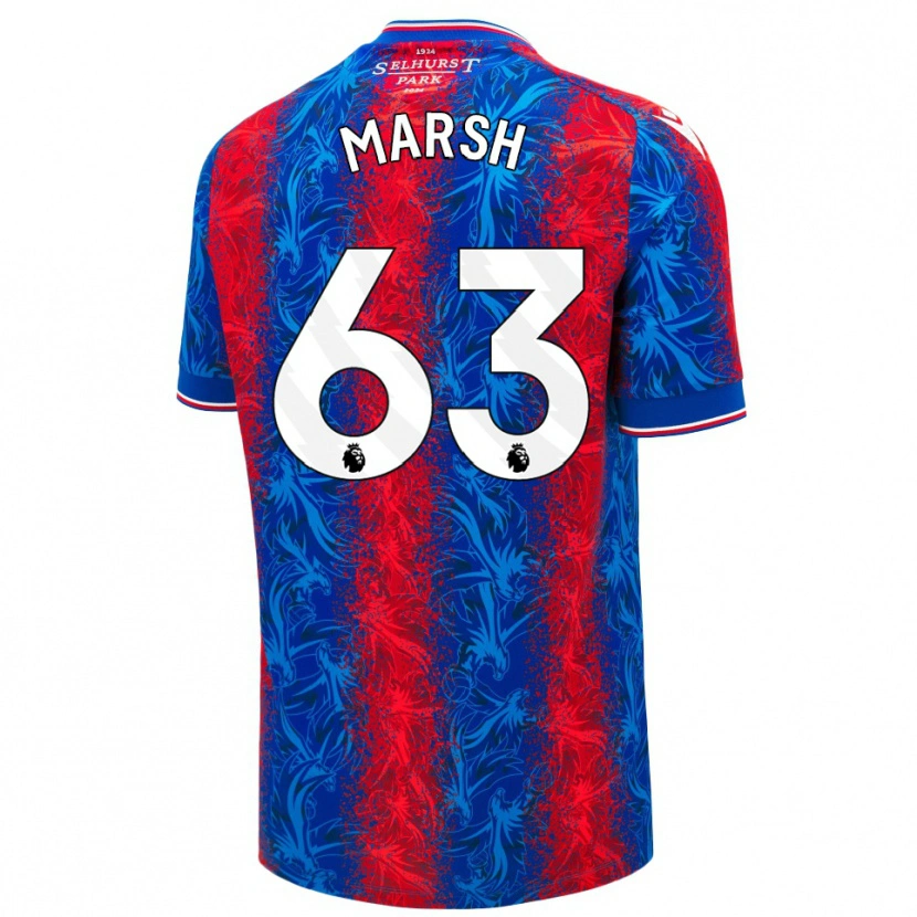 Danxen Uomo Maglia Zach Marsh #63 Strisce Rosso Blu Kit Gara Home 2024/25 Maglietta