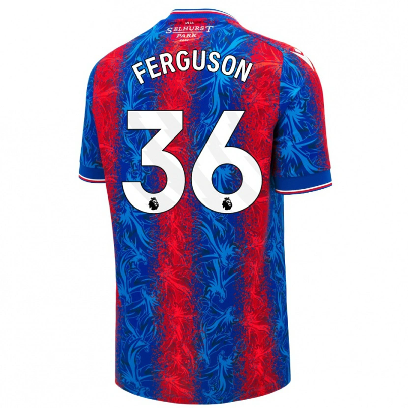 Danxen Uomo Maglia Nathan Ferguson #36 Strisce Rosso Blu Kit Gara Home 2024/25 Maglietta