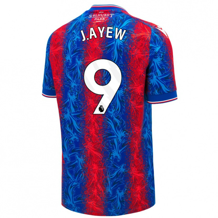 Danxen Uomo Maglia Jordan Ayew #9 Strisce Rosso Blu Kit Gara Home 2024/25 Maglietta
