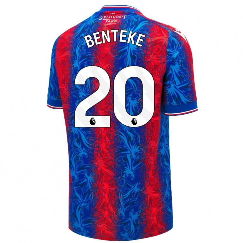 Danxen Uomo Maglia Christian Benteke #20 Strisce Rosso Blu Kit Gara Home 2024/25 Maglietta