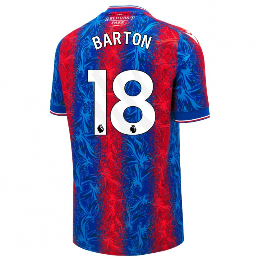 Danxen Uomo Maglia Kirsty Barton #18 Strisce Rosso Blu Kit Gara Home 2024/25 Maglietta