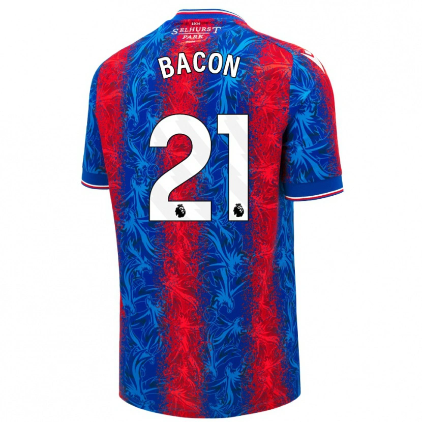 Danxen Uomo Maglia Skye Bacon #21 Strisce Rosso Blu Kit Gara Home 2024/25 Maglietta