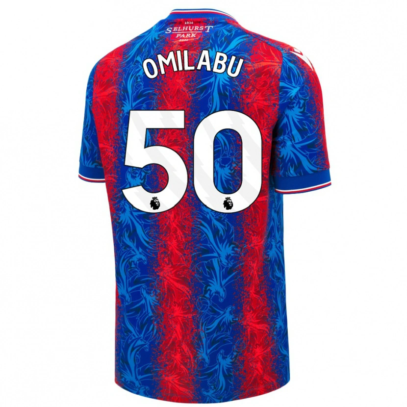 Danxen Uomo Maglia David Omilabu #50 Strisce Rosso Blu Kit Gara Home 2024/25 Maglietta