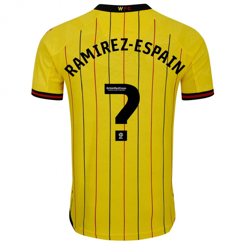 Danxen Uomo Maglia Leo Ramirez-Espain #0 Giallo Nero Kit Gara Home 2024/25 Maglietta
