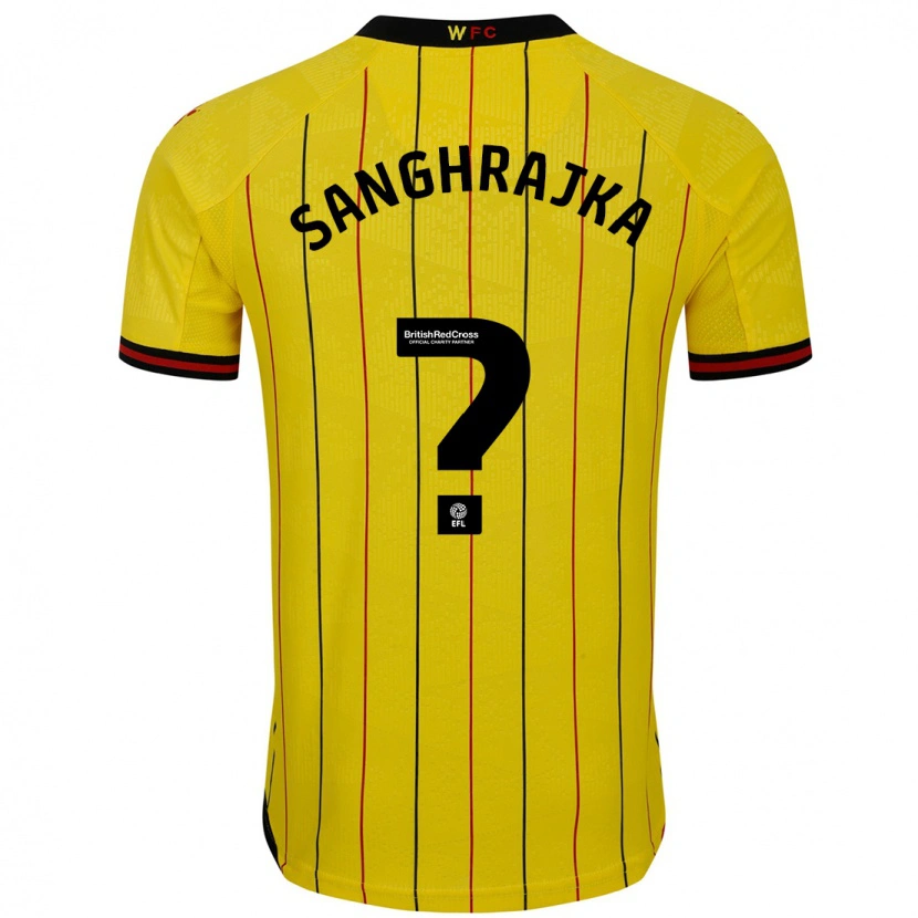 Danxen Uomo Maglia Amar Sanghrajka #0 Giallo Nero Kit Gara Home 2024/25 Maglietta