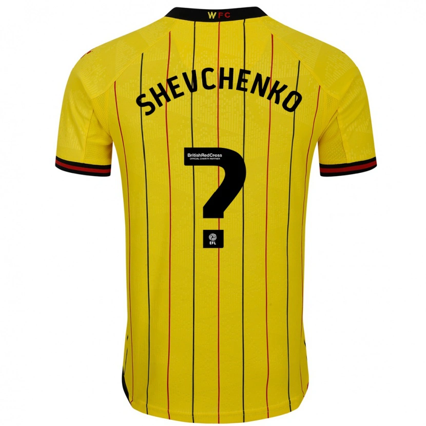 Danxen Uomo Maglia Kristian Shevchenko #0 Giallo Nero Kit Gara Home 2024/25 Maglietta