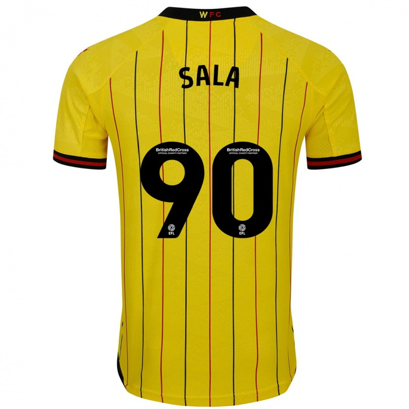 Danxen Uomo Maglia Joel Sala #90 Giallo Nero Kit Gara Home 2024/25 Maglietta