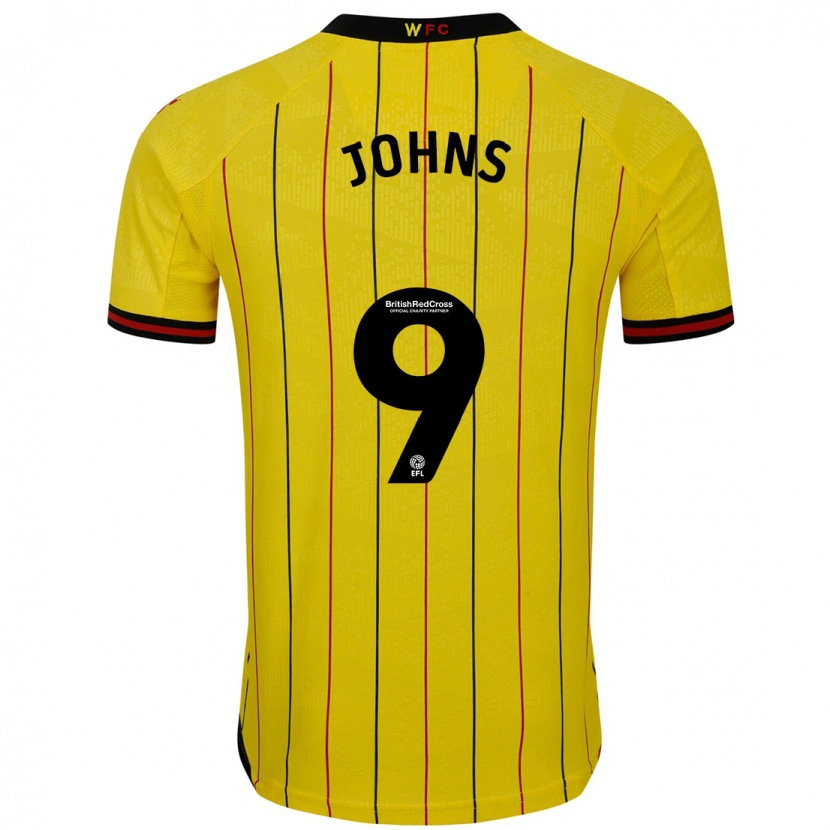 Danxen Uomo Maglia Carly Johns #9 Giallo Nero Kit Gara Home 2024/25 Maglietta