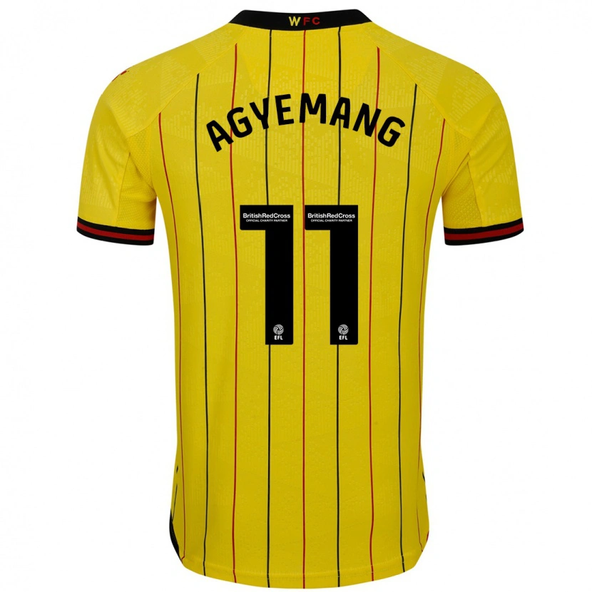 Danxen Uomo Maglia Michelle Agyemang #11 Giallo Nero Kit Gara Home 2024/25 Maglietta