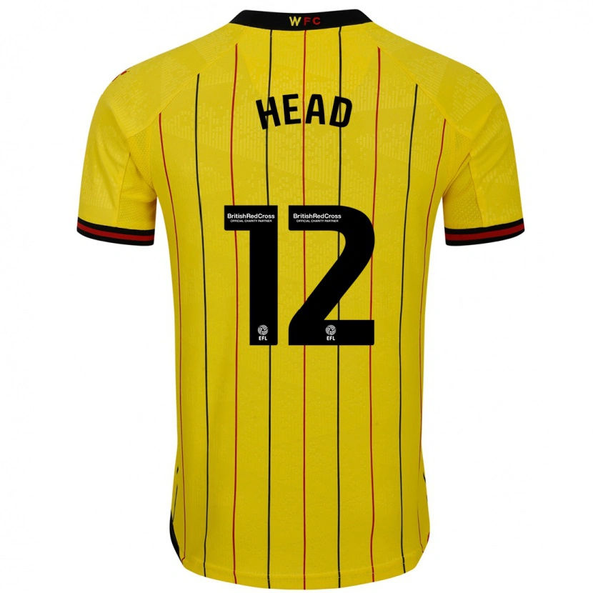 Danxen Uomo Maglia Ellie Head #12 Giallo Nero Kit Gara Home 2024/25 Maglietta