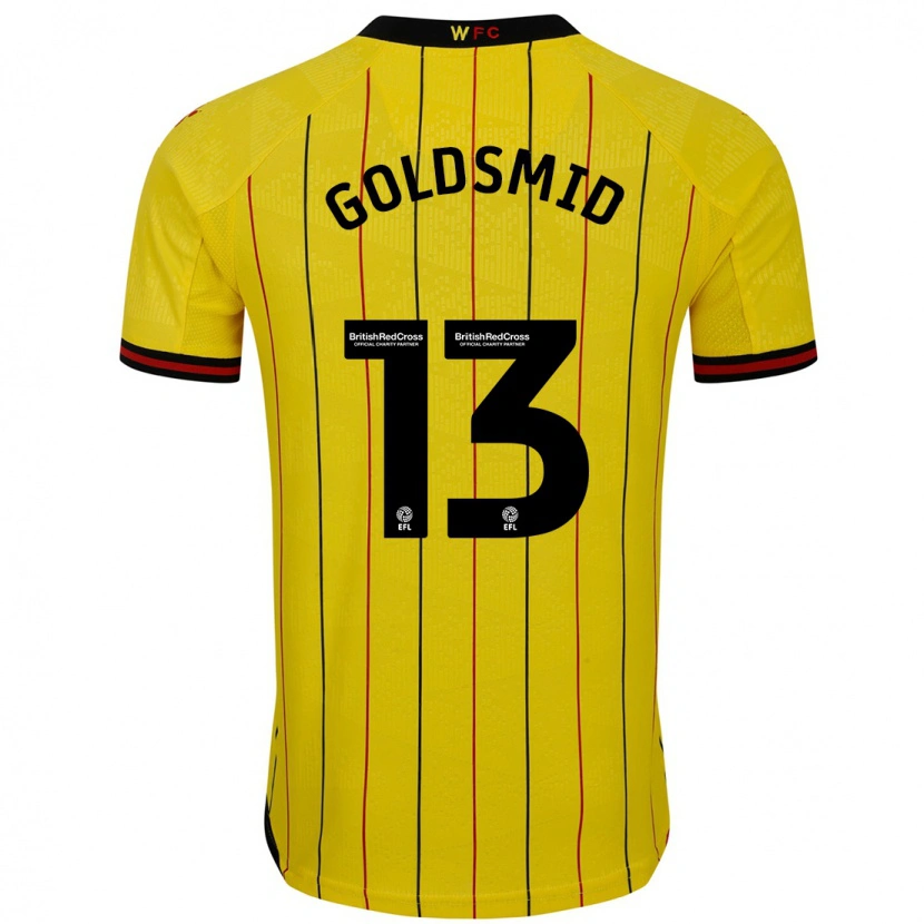 Danxen Uomo Maglia Jacqui Goldsmid #13 Giallo Nero Kit Gara Home 2024/25 Maglietta
