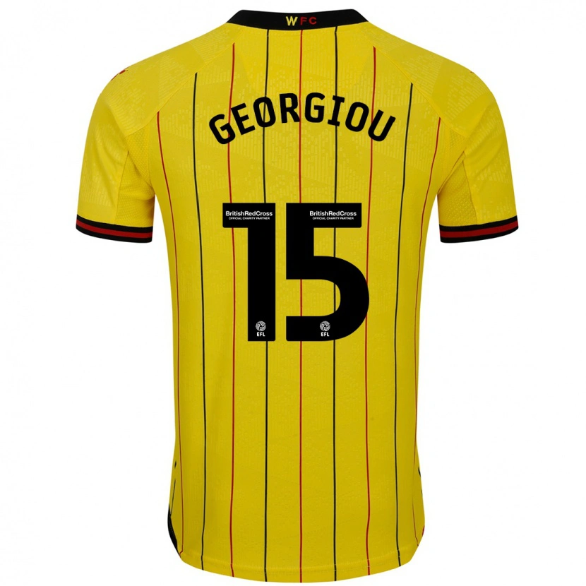Danxen Uomo Maglia Andria Georgiou #15 Giallo Nero Kit Gara Home 2024/25 Maglietta