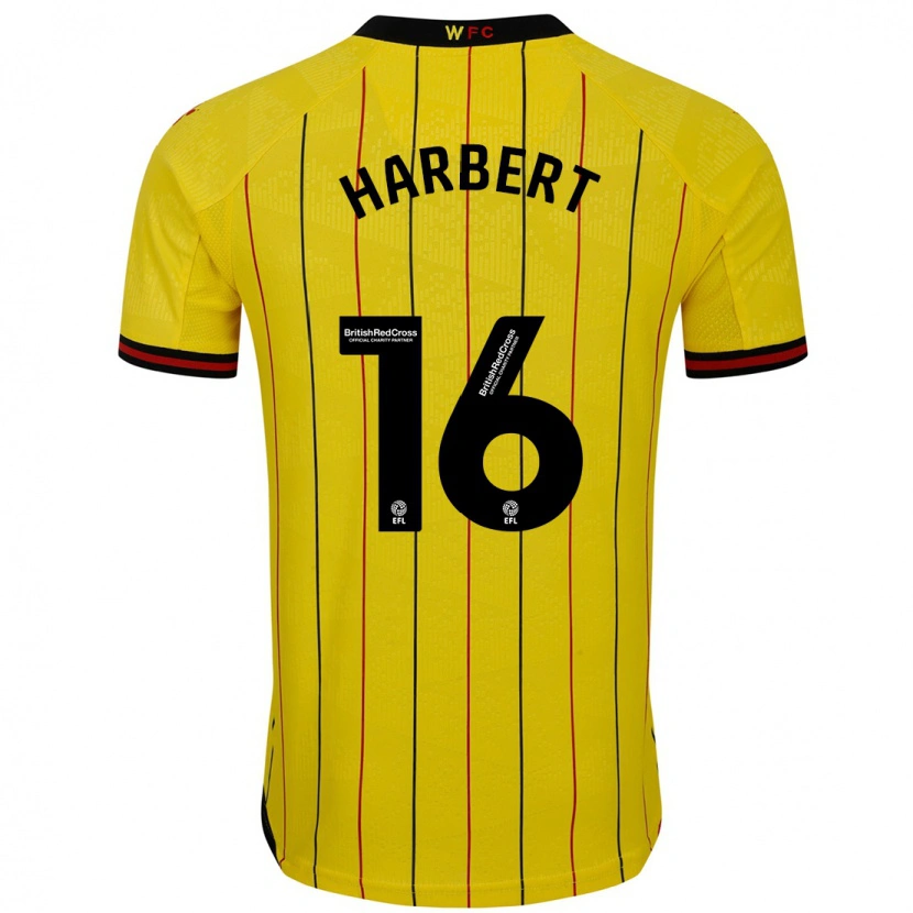 Danxen Uomo Maglia Laila Harbert #16 Giallo Nero Kit Gara Home 2024/25 Maglietta