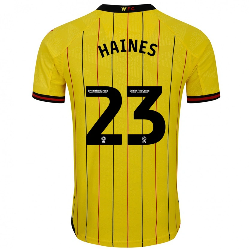 Danxen Uomo Maglia Coral-Jade Haines #23 Giallo Nero Kit Gara Home 2024/25 Maglietta