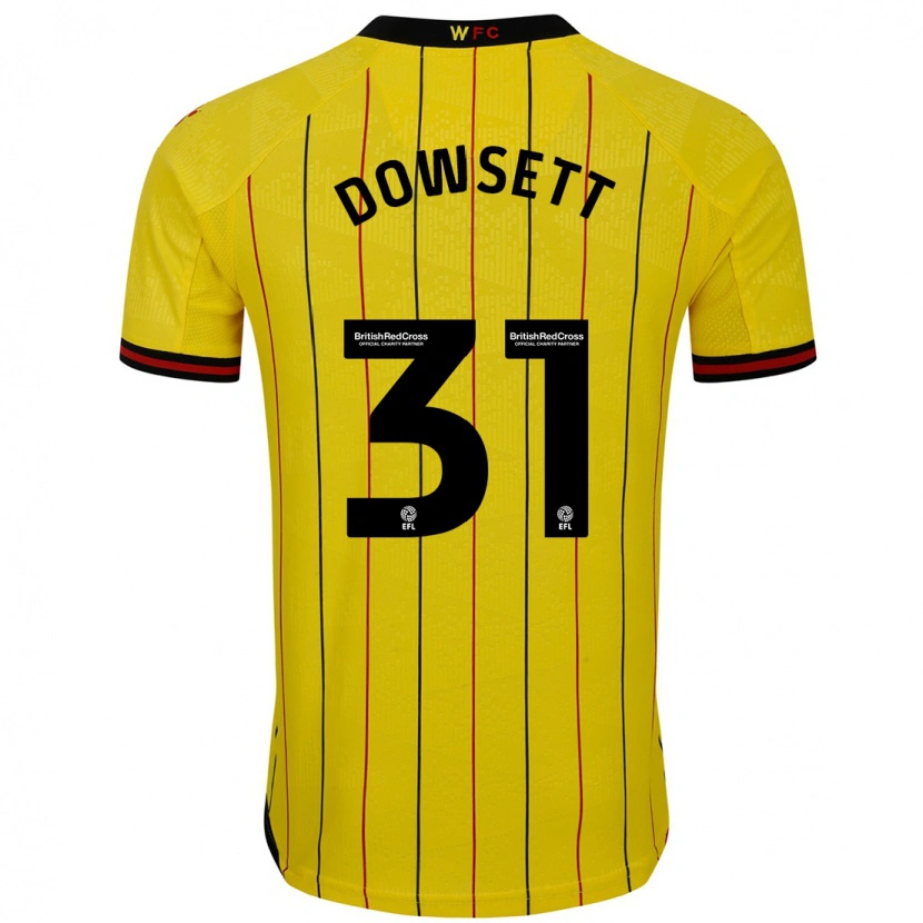 Danxen Uomo Maglia Rebekah Dowsett #31 Giallo Nero Kit Gara Home 2024/25 Maglietta