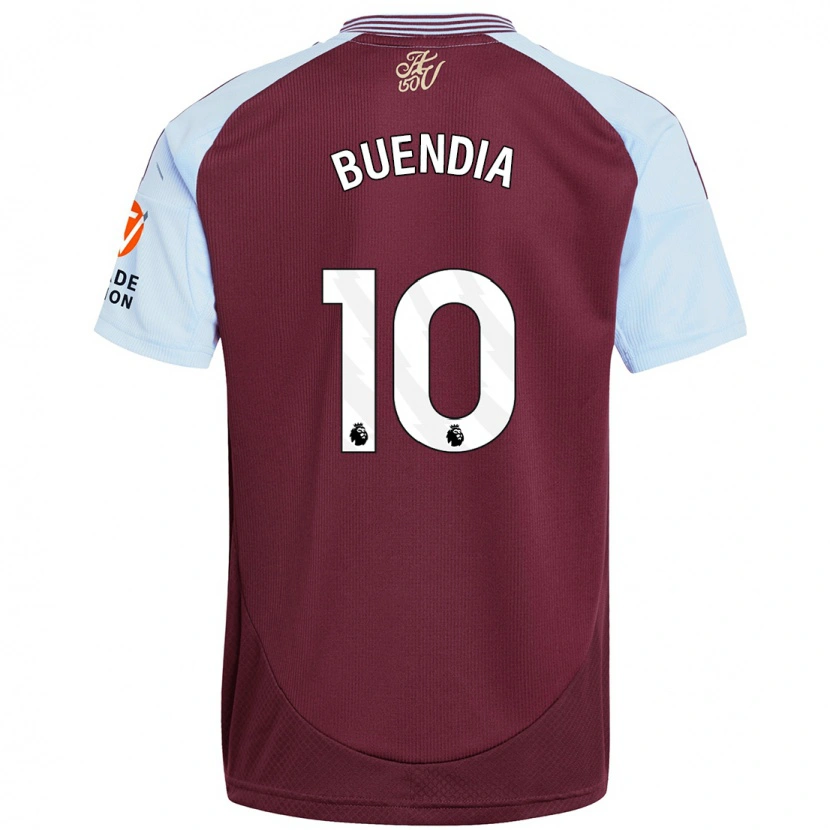 Danxen Uomo Maglia Emiliano Buendía #10 Borgogna Azzurro Kit Gara Home 2024/25 Maglietta
