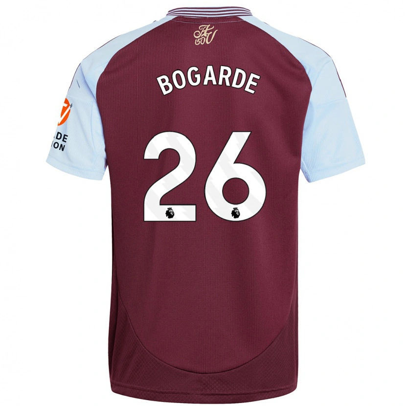 Danxen Uomo Maglia Lamare Bogarde #26 Borgogna Azzurro Kit Gara Home 2024/25 Maglietta