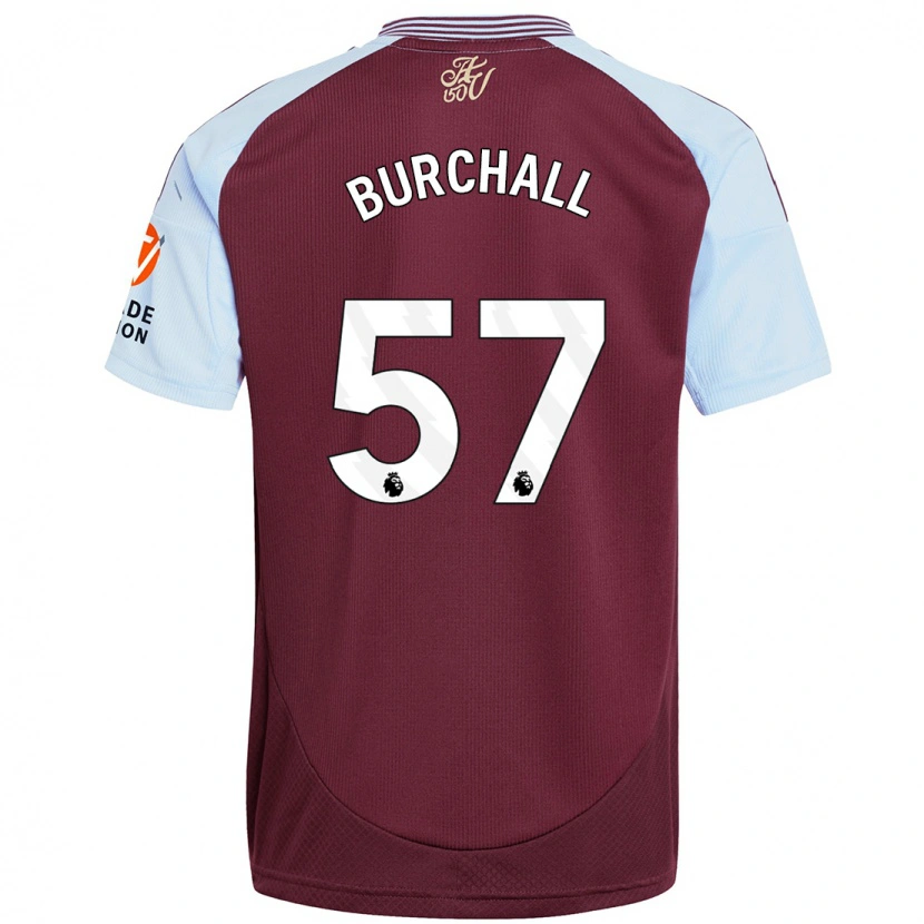 Danxen Uomo Maglia Ajani Burchall #57 Borgogna Azzurro Kit Gara Home 2024/25 Maglietta