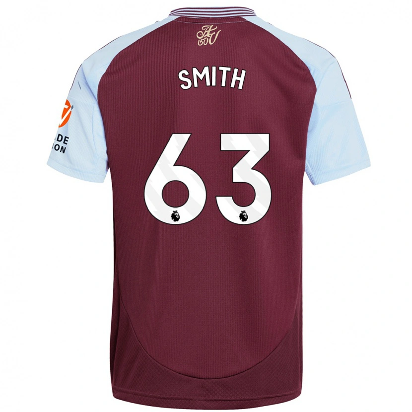 Danxen Uomo Maglia Kerr Smith #63 Borgogna Azzurro Kit Gara Home 2024/25 Maglietta