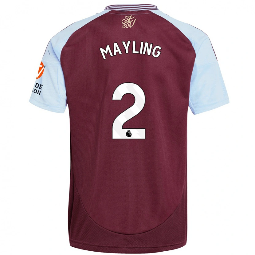 Danxen Uomo Maglia Sarah Mayling #2 Borgogna Azzurro Kit Gara Home 2024/25 Maglietta