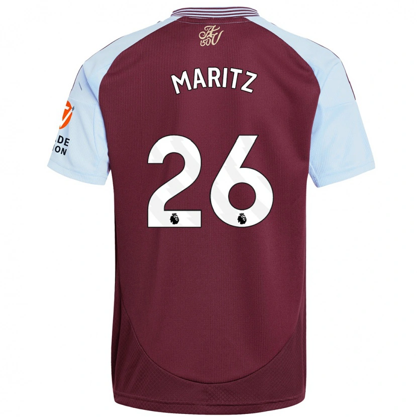Danxen Uomo Maglia Noelle Maritz #26 Borgogna Azzurro Kit Gara Home 2024/25 Maglietta