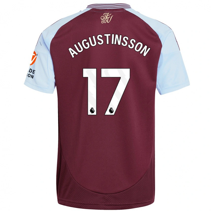 Danxen Uomo Maglia Ludwig Augustinsson #17 Borgogna Azzurro Kit Gara Home 2024/25 Maglietta
