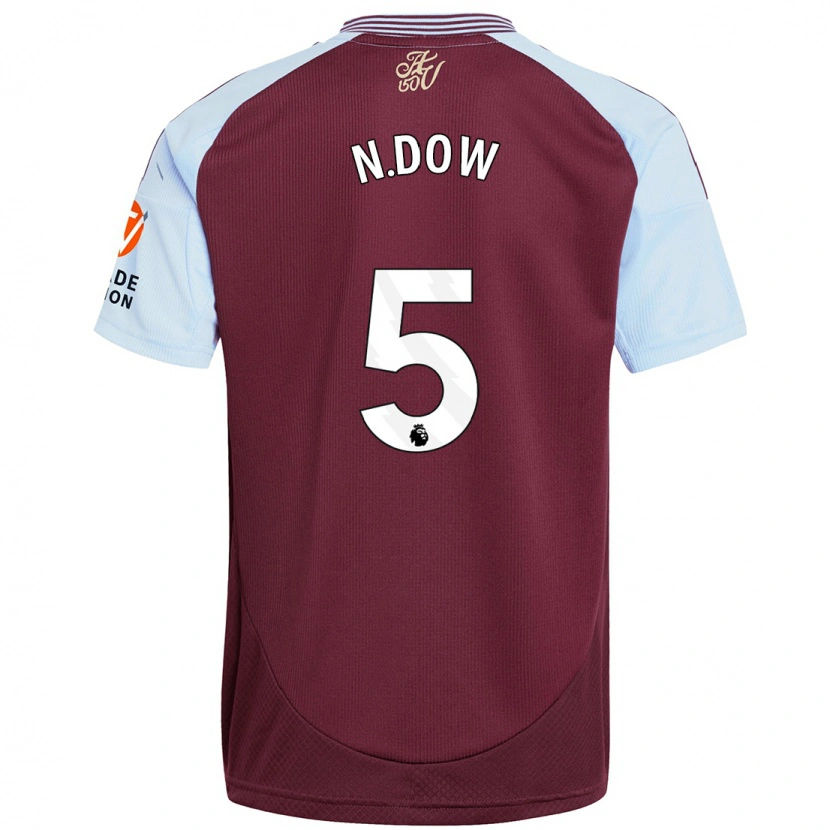 Danxen Uomo Maglia Elisha N'dow #5 Borgogna Azzurro Kit Gara Home 2024/25 Maglietta