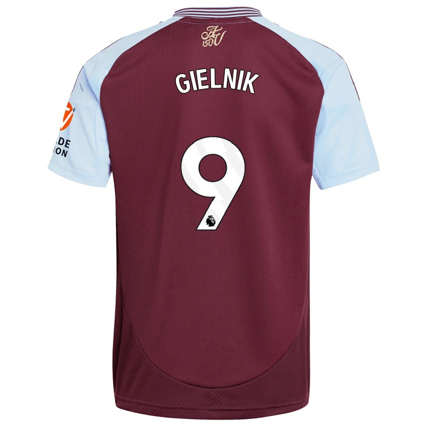 Danxen Uomo Maglia Emily Gielnik #9 Borgogna Azzurro Kit Gara Home 2024/25 Maglietta