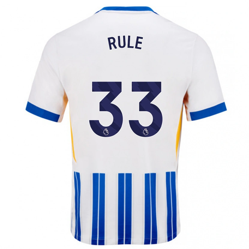 Danxen Uomo Maglia Charlize Rule #33 Bianco Blu A Righe Kit Gara Home 2024/25 Maglietta