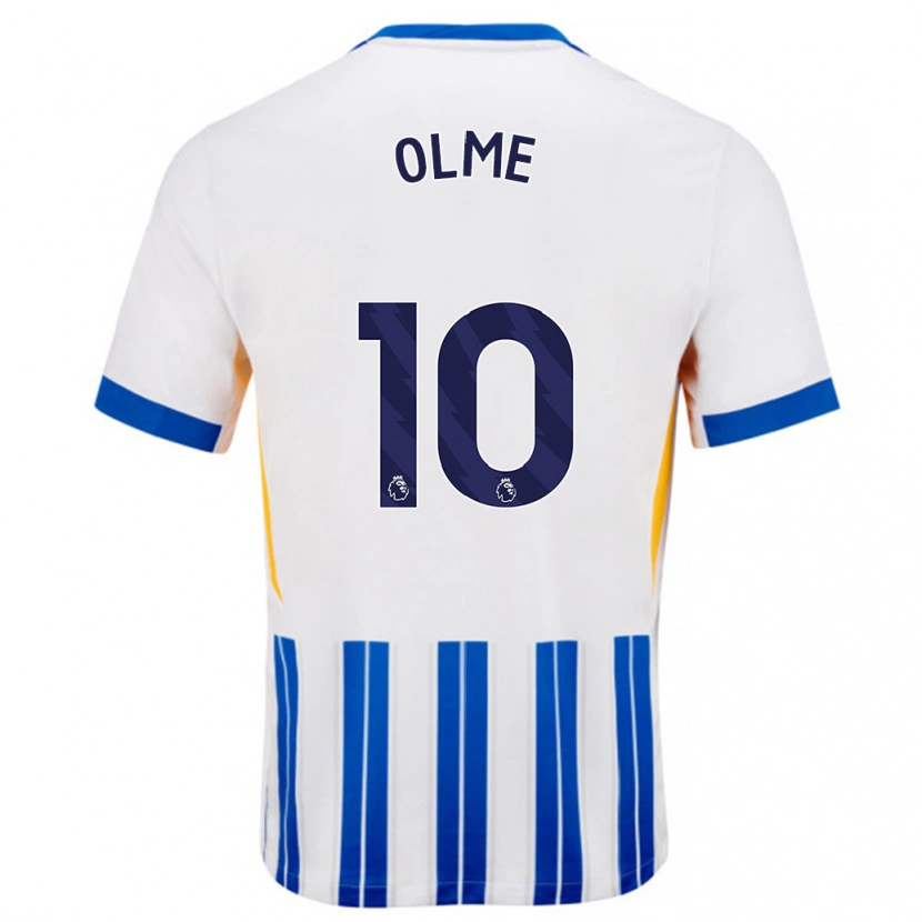 Danxen Uomo Maglia Julia Margareta Zigiotti Olme #10 Bianco Blu A Righe Kit Gara Home 2024/25 Maglietta