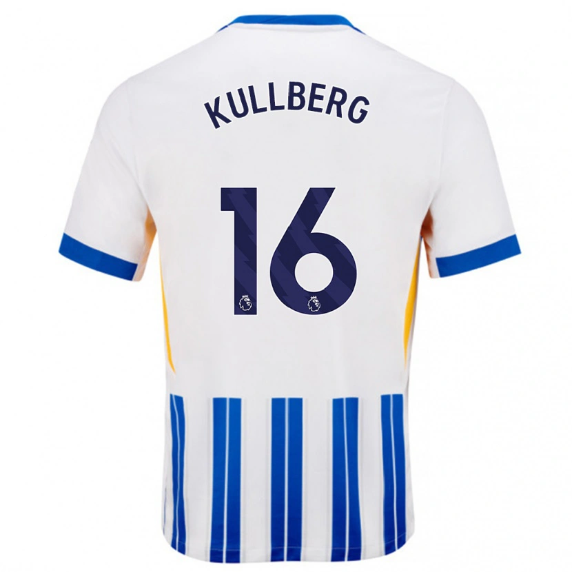 Danxen Uomo Maglia Emma Nanny Charlotte Kullberg #16 Bianco Blu A Righe Kit Gara Home 2024/25 Maglietta