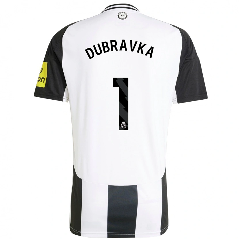 Danxen Uomo Maglia Martin Dúbravka #1 Bianco Nero Kit Gara Home 2024/25 Maglietta