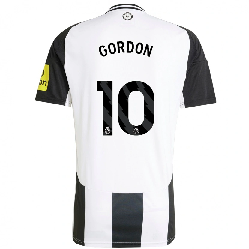 Danxen Uomo Maglia Anthony Gordon #10 Bianco Nero Kit Gara Home 2024/25 Maglietta