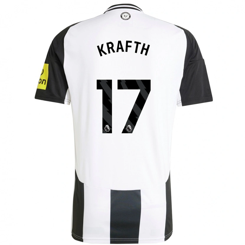 Danxen Uomo Maglia Emil Krafth #17 Bianco Nero Kit Gara Home 2024/25 Maglietta