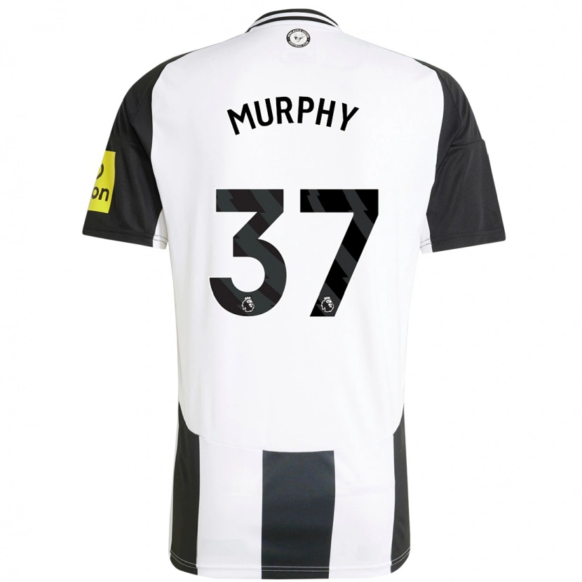 Danxen Uomo Maglia Alex Murphy #37 Bianco Nero Kit Gara Home 2024/25 Maglietta