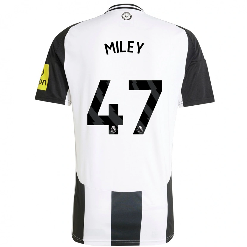 Danxen Uomo Maglia Jamie Miley #47 Bianco Nero Kit Gara Home 2024/25 Maglietta