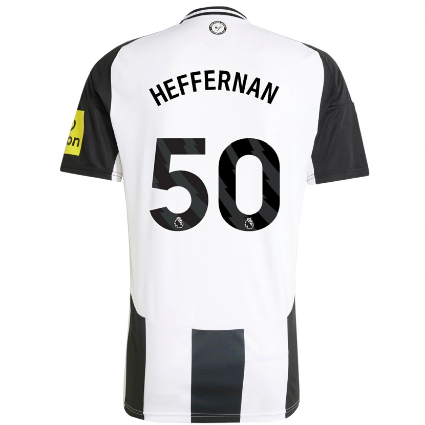 Danxen Uomo Maglia Cathal Heffernan #50 Bianco Nero Kit Gara Home 2024/25 Maglietta