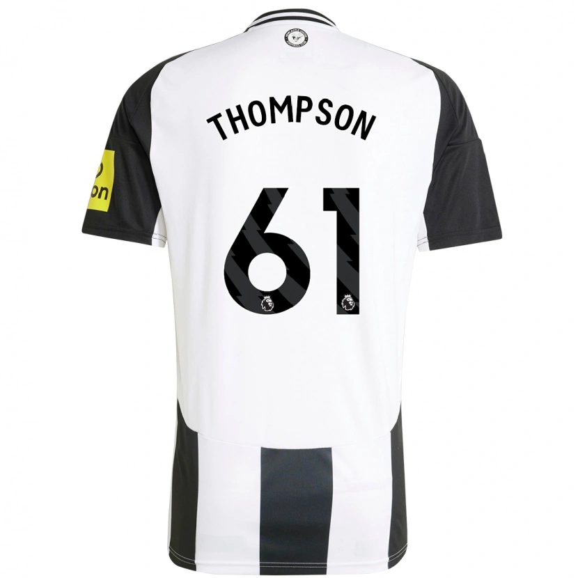Danxen Uomo Maglia Max Thompson #61 Bianco Nero Kit Gara Home 2024/25 Maglietta