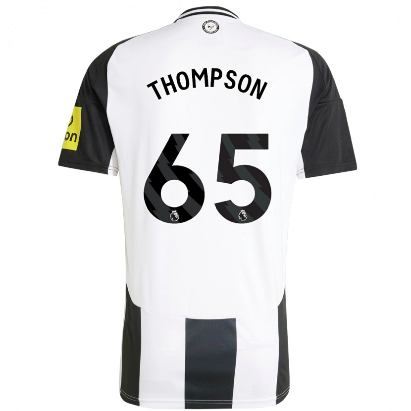 Danxen Uomo Maglia Ciaran Thompson #65 Bianco Nero Kit Gara Home 2024/25 Maglietta