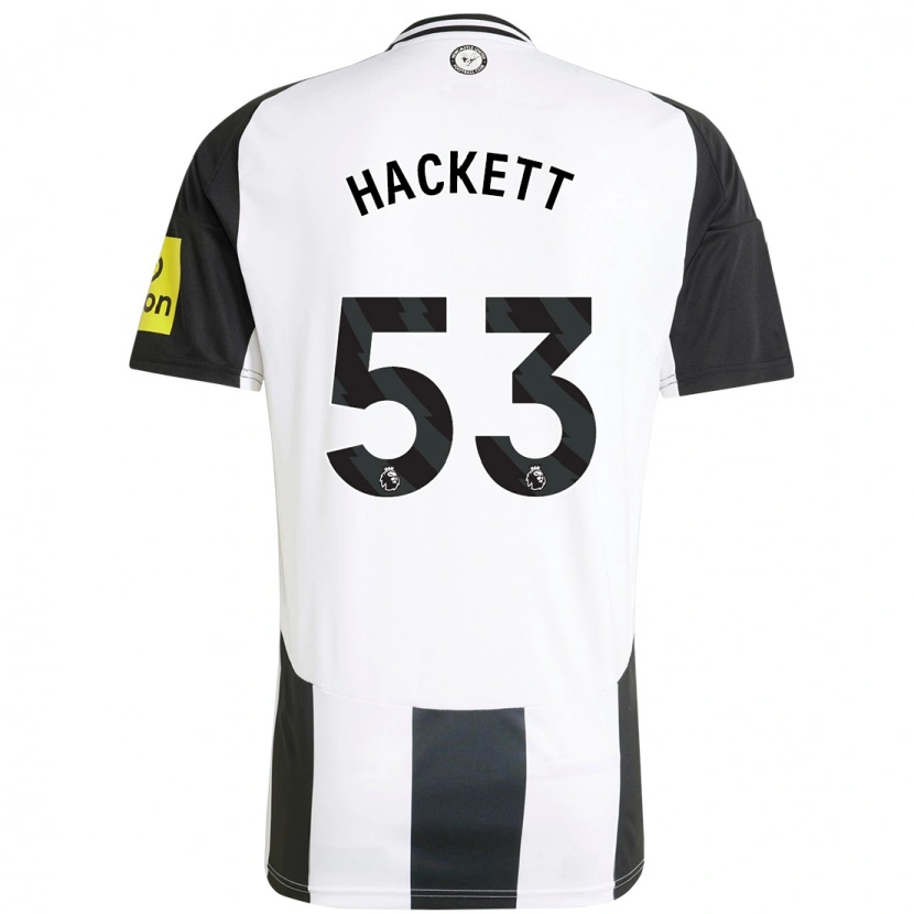 Danxen Uomo Maglia Jordan Hackett #53 Bianco Nero Kit Gara Home 2024/25 Maglietta