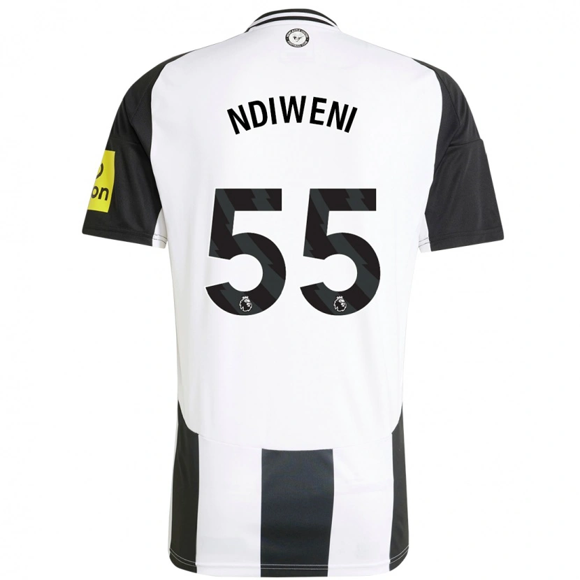 Danxen Uomo Maglia Michael Ndiweni #55 Bianco Nero Kit Gara Home 2024/25 Maglietta