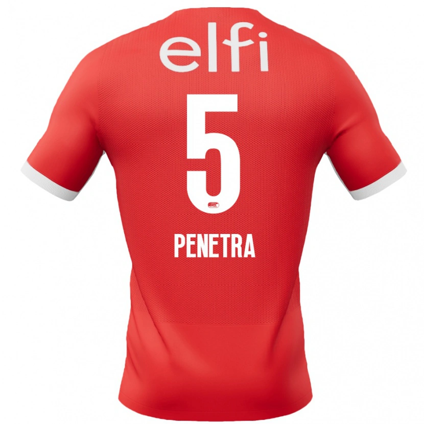 Danxen Uomo Maglia Alexandre Penetra #5 Rosso Bianco Kit Gara Home 2024/25 Maglietta