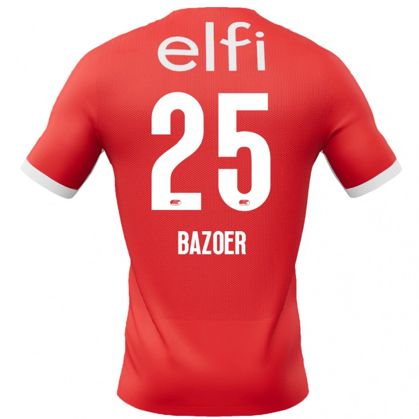 Danxen Uomo Maglia Riechedly Bazoer #25 Rosso Bianco Kit Gara Home 2024/25 Maglietta