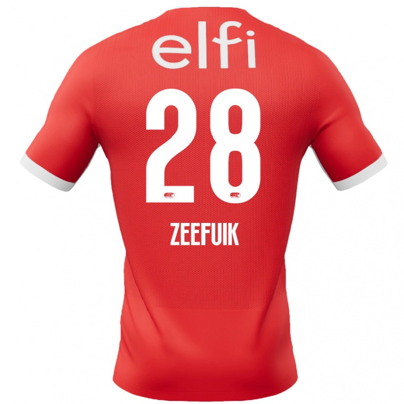 Danxen Uomo Maglia Lequincio Zeefuik #28 Rosso Bianco Kit Gara Home 2024/25 Maglietta