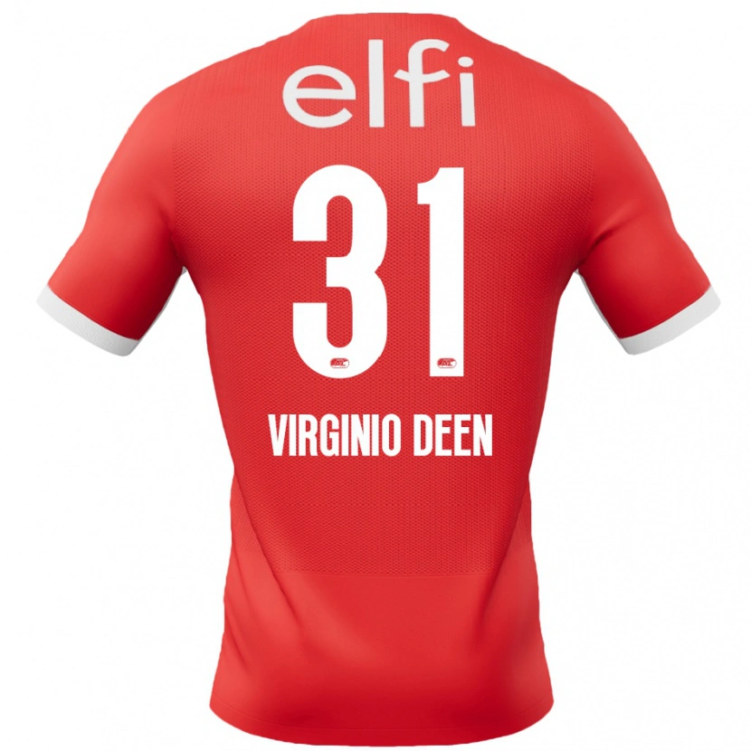 Danxen Uomo Maglia Daniël Virginio Deen #31 Rosso Bianco Kit Gara Home 2024/25 Maglietta