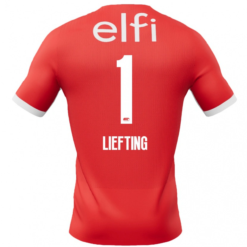 Danxen Uomo Maglia Femke Liefting #1 Rosso Bianco Kit Gara Home 2024/25 Maglietta